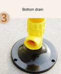 Base of Stainless Steel 304 Emergency Eyewash Station Floor Mounted With Dual Nozzles, featuring bottom drainage.