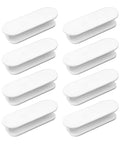 8 Pack 3.46 Inch Self Adhesive ABS Cabinet Pull Handles For Kitchen Drawers Closets Windows And Sliding Doors White