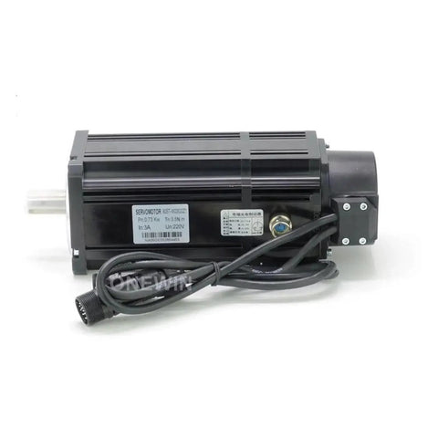 Servo motor with brake, black housing, 220V AC, power cable included