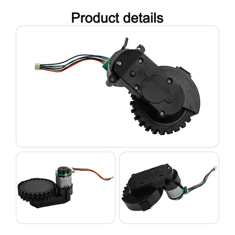 Robot Vacuum Cleaner Wheel Motor Replacement Part For M210 M213 Right Wheel, top view showing wiring and connectors.