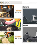 Pro Grade CBN Chainsaw Grinding Wheel For Serious Sharpening in use, showing before and after sharpening results