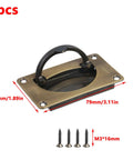 Boat Hatch Flush Ring Pull Handle Set 4 Pieces With Screws Bronze Recessed Lift Handles, dimensions 79x48mm, shown with screws