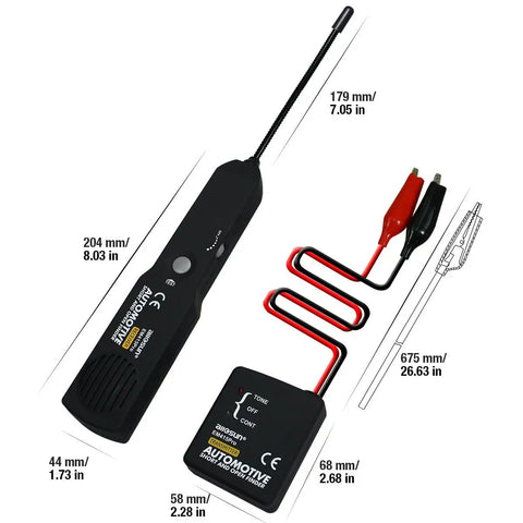 Automotive Wire Tracker Pro With Short And Open Circuit Finder And Cable Toner For DC 6 To 42V Flexible Probe dimensions