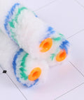 Close-up of 24 Piece Paint Roller Covers Premium Polyester Sleeves with orange ends, designed for slick wall and trim work.
