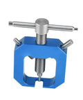 Top Shelf Pinion Gear Puller Kit For Rc Cars And Truggies, blue aluminum remover tool with jaw for safe gear extraction.