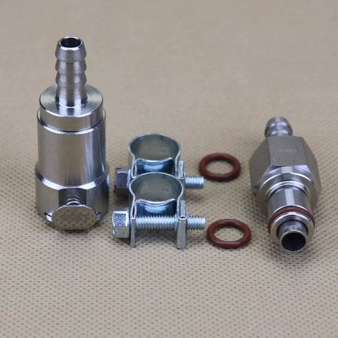 Quarter Inch Gas Tank Fuel Line Quick Release Disconnect Coupling Kit With Stainless Steel Valves And Viton O Rings for leak-free use