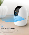 4MP WiFi Indoor Camera With Baby Monitor, Human And Pet Detection, Motion Tracking, Two Way Audio, in white on table