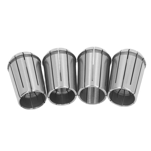 4 Piece Spring Steel Collet Set For CNC Milling Lathe Drilling And Engraving With OZ25 Collets 16 18 20 25 Mm And Wrench Tough Grip Tooling For Precise Clamping And Less Vibration For Smooth Cuts, four silver collets