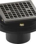 Square Tile In Shower Drain With Removable Grid Plate Through The Floor Installation No Fuss Full Assembly Includes Brass Throat