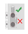 Diagram showing installation clearance for Upgraded 2025 Mechanical Deadbolt Lock With Thumb Turn And Flat Spindle No Battery Needed Keyless Entry That Does Not Require A Passcode When Locking A No Brainer For Rentals And Offices Oil Rubbed Bronze Finish.