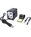 Air Soldering Station With Digital Display And Adjustable Air And Temperature, Pro Grade Desoldering Tool, Fast Heat Up, AC110V US Plug, 898D Style Welding Torch For DIY Electronics, Precision Heat Control, showing full unit and accessories.