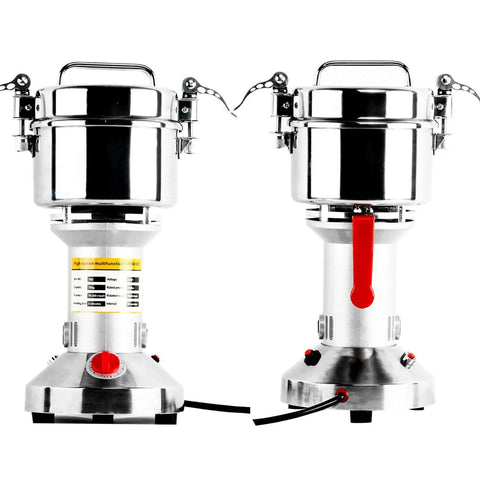 Front view of Turbo High Speed 700g Electric Grain Mill Grinder Powder Machine 2500W 36000RPM Stainless Steel