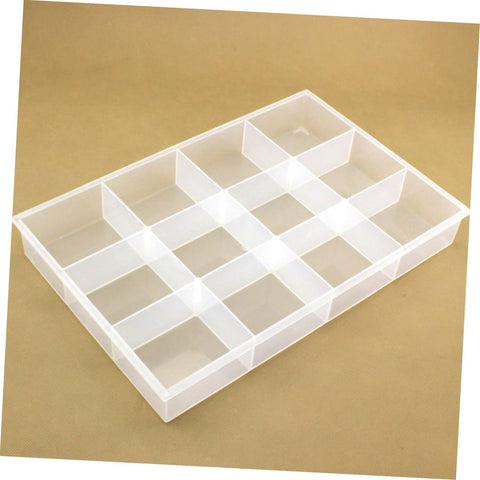 Smooth Operator Multi Grid Plastic Jewelry Tray Keeping Rings Chains And Daily Baubles Neatly Stashed Sweet Home Vanity Desk Organizer With Necklace Display Plate, clear polypropylene storage plate with multiple compartments.