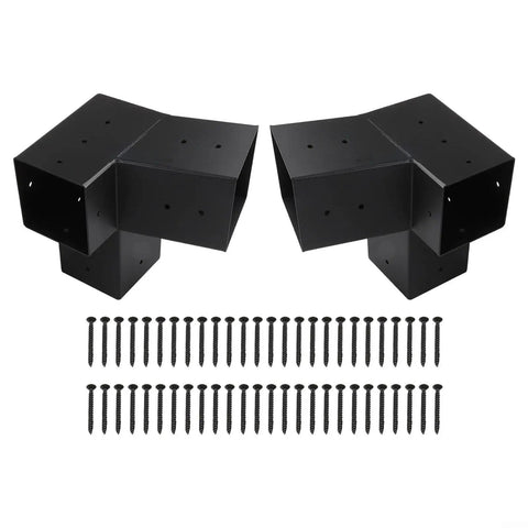 Slanted Roof Pergola Brackets Wall Mount With Steel Hardware For 4x4 Wood Posts 3 Way And Unidirectional Design Beefy And Weather Resistant