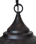 Close-up of bronze finish on Crystal Pendant Light With Rustic Dome Shade For Dining Room Kitchen Island And Living Space