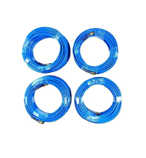Four rolls of Rock Solid 1/4 Inch Npt Fitting Polyurethane Air Hose Ultra Smooth Flexing Pneumatic Tubing, 30 meters each.