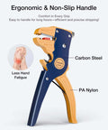 2 In 1 Quick Strip Wire Stripper And Cutter For 14 To 24 AWG with ergonomic non-slip handle and carbon steel construction
