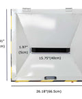 WYDDDARY biaxial shredder top view; metal gray housing with feed slot and dimensions 26.18x24.41x15.75 in