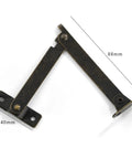 2 Pack Foldable Lid Support Hinges for Cabinets and Chests, 88mm arm angle, antique bronze finish, metal bracket