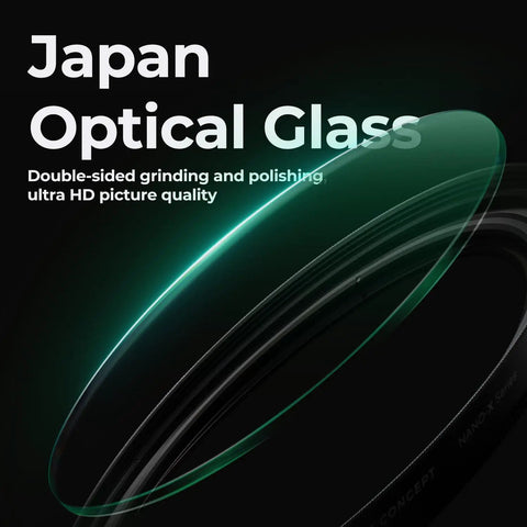 Close-up of 95mm Variable ND and CPL Filter 2 in 1 For Camera Lens with Japan Optical Glass highlighting grind and polish quality.