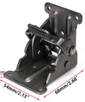 Premium Heavy Duty Folding Brackets 2 Pack Spring Locked Extending Hinges For Workbench Table Support solid steel hinge with dimensions.