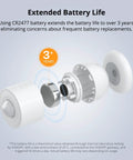 Zigbee Motion Sensor For Home Alert System And Automations 3 Year Battery Life Wireless Motion Detector, exploded view with CR2477 battery