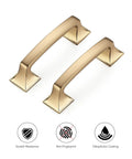 10 Pack Solid 3 Inch Square Foot Arch Cabinet Pulls In Champagne Bronze For Kitchen Cabinets And Drawers Durable Zinc Alloy