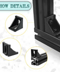 Detailed view of 20 Piece 4040 Aluminum Extrusion Profile Heavy Duty Connector Kit With Corner Brackets Built To Last and M8 T Slot Nuts Bolts