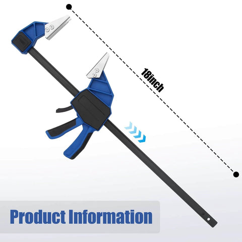 18 Inch Hydraulic Quick Connect Hand Clamp Tool Set With 6 NPT Dual Jaw Configurations and Storage Bag shown.