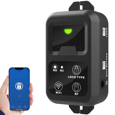 2.4GHz WiFi Wireless Door Access Control System With Remote Switch And Smartphone App Open Door From Anywhere Supports Up To 40 Remotes 160 Feet Range Easy Install For Home Or Office Security