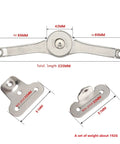 1 pair heavy-duty lid stay hinges with mounting plates, metal folding cabinet supports, 220mm total length, 180° opening.