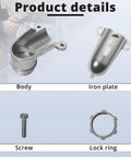 2 Pack 3/4 Inch Flexible Metal Conduit Elbow 90 Degree Squeeze Connector Heavy Duty Toolless Wiring Joint parts: body, iron plate, screw, lock ring