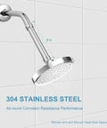 Heavy Duty Stainless Steel Shower Arm Extension Chrome 6 Inch Pipe Extender For Shower Head Universal Fit Easy Install