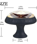 Vintage Gun Target Clear Glass Drawer Handles 4 Pack Cabinet Knobs With Screws For Bathroom Kitchen And Furniture Durable Easy Install Premium Quality Hardware Top Notch Style, showing size dimensions.