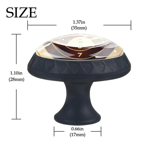 Vintage Gun Target Clear Glass Drawer Handles 4 Pack Cabinet Knobs With Screws For Bathroom Kitchen And Furniture Durable Easy Install Premium Quality Hardware Top Notch Style, showing size dimensions.