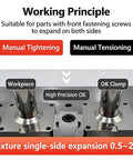 Image showing working principle of Hardcore Grip Toggle Clamps With No Sweat Setup For Cnc Workbench, highlighting manual tightening and clamping.