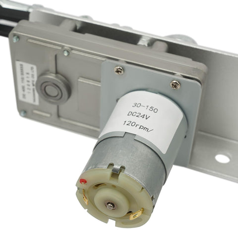 Close-up of DC 24V Linear Actuator With 1.2 To 5.9 Inch Stroke Telescopic Gear Adjustable Motor Speed Controller 120 RPM