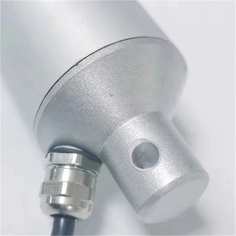 Close-up of metallic end of Beefy Heavy Duty Linear Actuator Workhorse With 50mm To 300mm Stroke Up To 2000N Push Or Pull 12V 24V 36V 48V