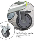 Heavy Duty Swivel Caster Wheels 2 Pack Locking Castors close-up view of wheel assembly for mop bucket with durable design.