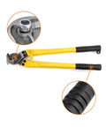 Beefy 18 Inch Heavy Duty Hardened Cable Cutter with stainless steel blades and ergonomic handle, close-up on grips