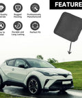 Toyota C HR Front Left Bumper Tow Hook Cover Cap Unpainted 2020-2022 with feature icons and car background