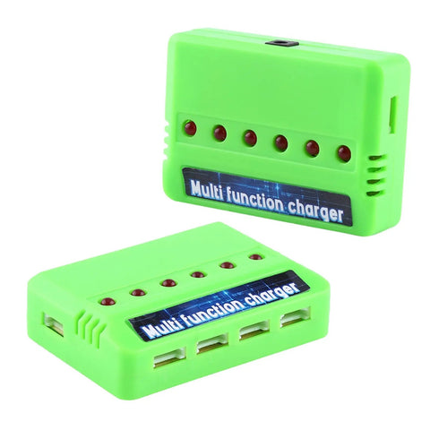 Six Port Drone Battery Charger Station For 3.7V LiPo RC Quadcopter Batteries, Simultaneous Charging With Independent XH Ports
