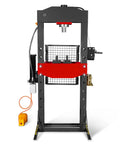 Beefy 30 Ton H Frame Air Hydraulic Shop Press With Hand Winch And Pin Kit Fully Welded Steel Frame Safety Guard Foot Pedal Control Movable Ram Head
