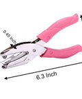 6.3 Inch Handheld Paper Hole Punch With One Eighth Inch Hole Diameter Pink Soft Leather Cover Durable Metal Puncher For Two Millimeter Thick Paper And Leather Punches Ten To Fifteen Sheets Ideal For Craft And Office Use.