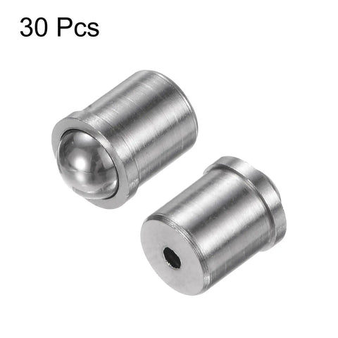 Top Notch 30 Pack Ball Point Spring Plungers Machined From Heavy Duty 304 Stainless Steel With No Wiggle Room And Smooth Glide Action Ideal For Cabinet Latches And Jig Clamps That Lock Securely Daily, showing two metal plungers.