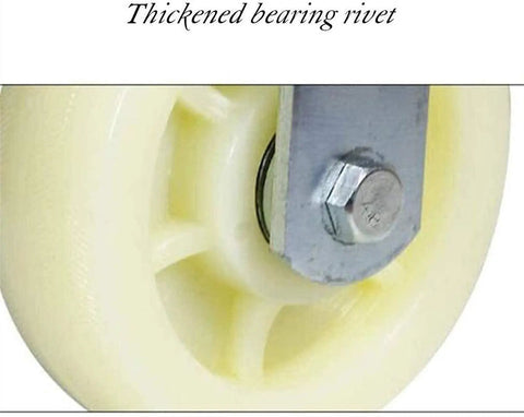 Close-up of a thickened bearing rivet on Heavy Duty Swivel Caster Wheels With 800 Kg Load Rating Set Of Four Durable Nylon Rollers.