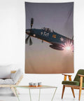 World War II Aircraft Wall Tapestry Large Polyester Print With Easy Hang Kit For Bedroom, Living Room, Or Chill Meditation Space