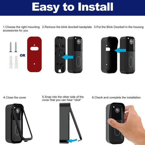 Installation steps for No Drill Doorbell Mount For All New Blink Video Doorbell 2nd Gen Easy Install Bracket For Blink Camera