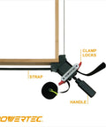 Image of Heavy Duty Strap Clamp For Woodworking With Quick Release Levers Pro Grade No Fuss Adjustable Band Clamp 13 Ft Belt Clamp securing a picture frame.