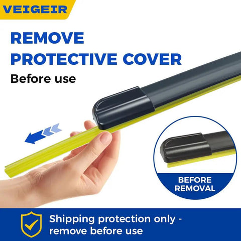 Top Shelf Front Wiper Blades 26 Inch Plus 18 Inch 2 Pack J And U Hook No Fuss Install showing protective cover removal guide